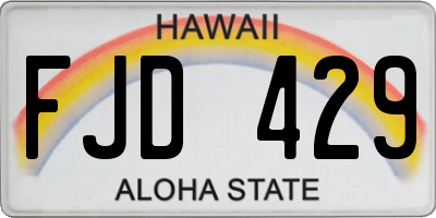HI license plate FJD429