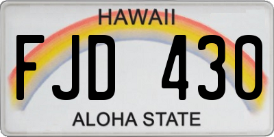 HI license plate FJD430
