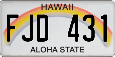 HI license plate FJD431