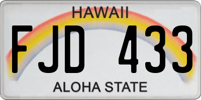 HI license plate FJD433