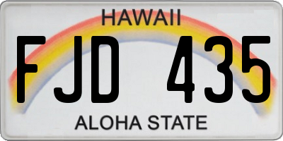 HI license plate FJD435