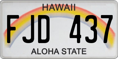 HI license plate FJD437