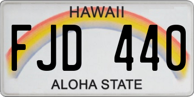 HI license plate FJD440