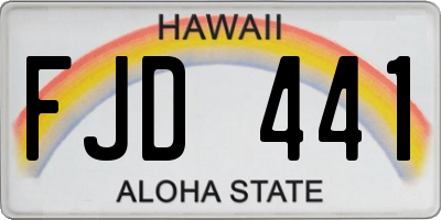 HI license plate FJD441