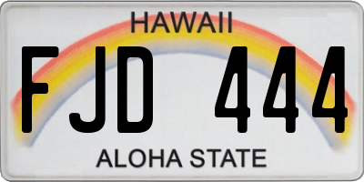 HI license plate FJD444
