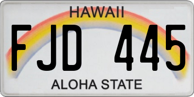 HI license plate FJD445