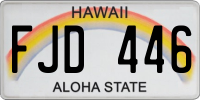 HI license plate FJD446