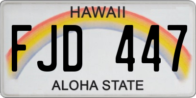 HI license plate FJD447