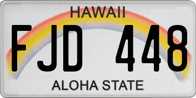HI license plate FJD448