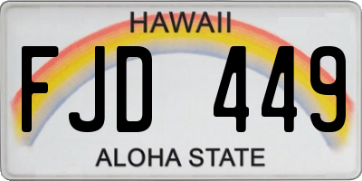 HI license plate FJD449