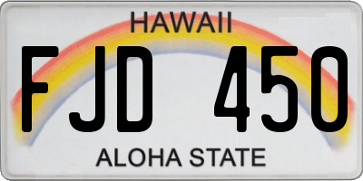 HI license plate FJD450