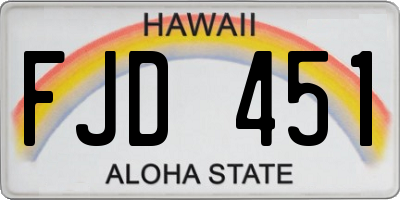 HI license plate FJD451