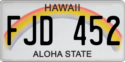 HI license plate FJD452
