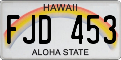 HI license plate FJD453