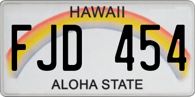 HI license plate FJD454