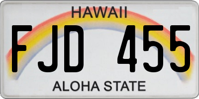 HI license plate FJD455