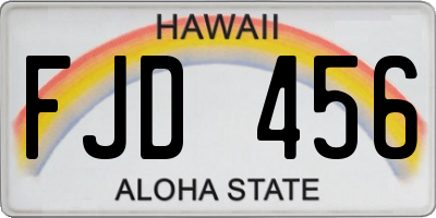HI license plate FJD456