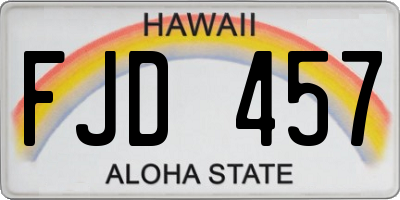 HI license plate FJD457