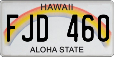 HI license plate FJD460