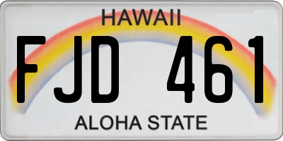 HI license plate FJD461