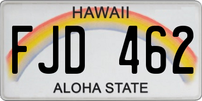 HI license plate FJD462