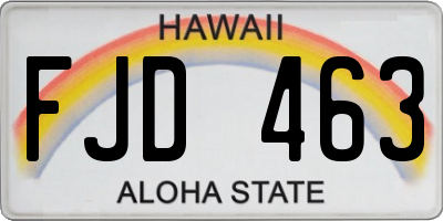 HI license plate FJD463