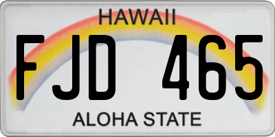 HI license plate FJD465