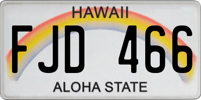 HI license plate FJD466