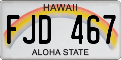 HI license plate FJD467