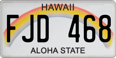 HI license plate FJD468