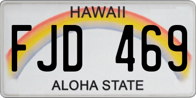 HI license plate FJD469