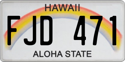 HI license plate FJD471