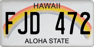 HI license plate FJD472