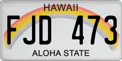 HI license plate FJD473