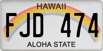 HI license plate FJD474