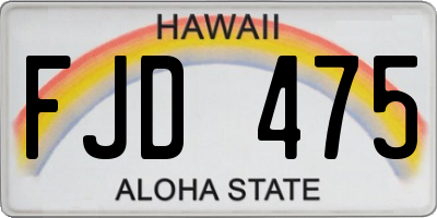 HI license plate FJD475