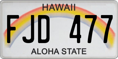 HI license plate FJD477