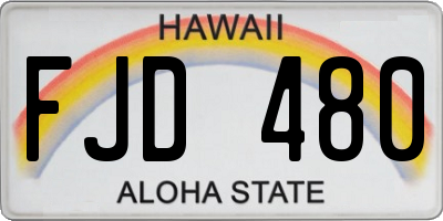 HI license plate FJD480