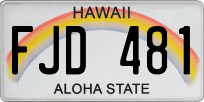 HI license plate FJD481