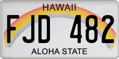 HI license plate FJD482