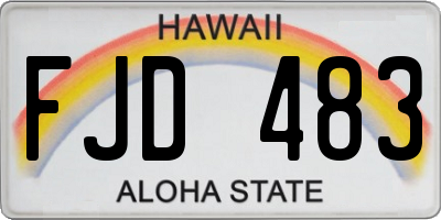 HI license plate FJD483
