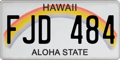 HI license plate FJD484