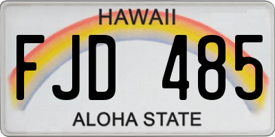 HI license plate FJD485