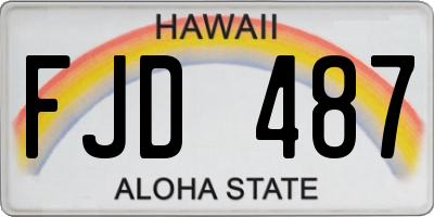 HI license plate FJD487