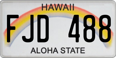 HI license plate FJD488