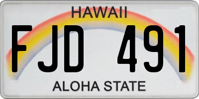 HI license plate FJD491