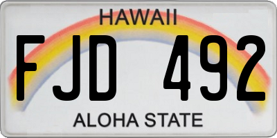 HI license plate FJD492