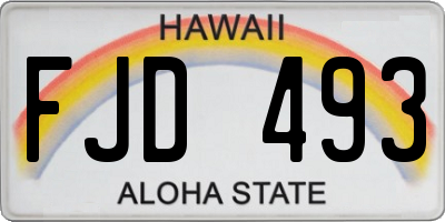 HI license plate FJD493