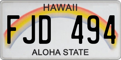 HI license plate FJD494