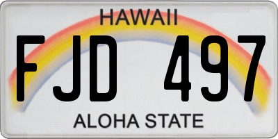 HI license plate FJD497